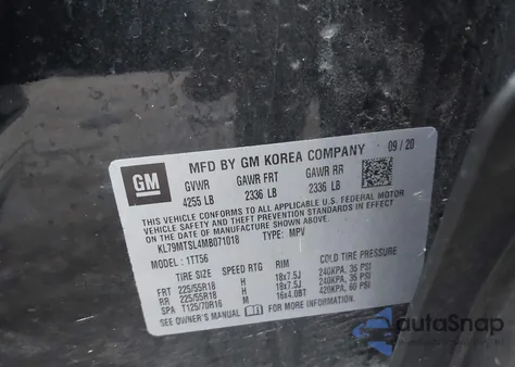 2021 Chevrolet Trailblazer Fwd Rs z USA, uszkodzony, nr VIN KL79MTSL4MB071018